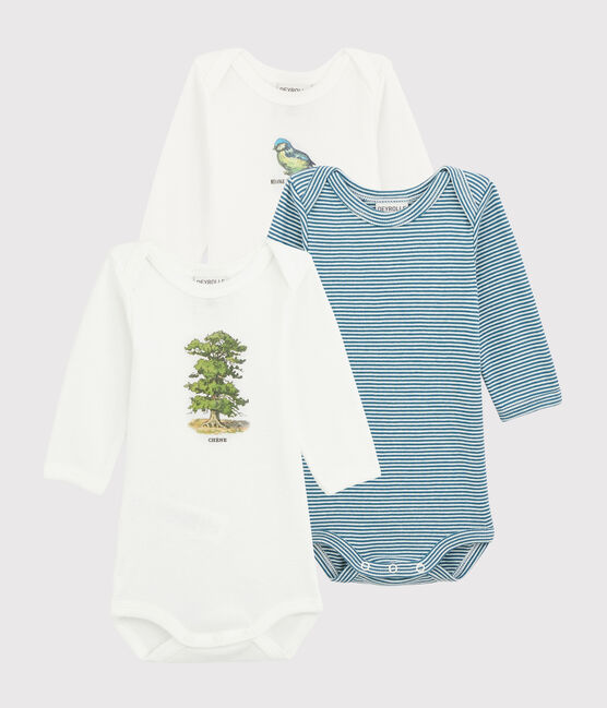 Set van 3 Petit Bateau x Deyrolle bodysuits met lange mouwen voor baby's variante 1