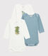 Set van 3 Petit Bateau x Deyrolle bodysuits met lange mouwen voor baby's