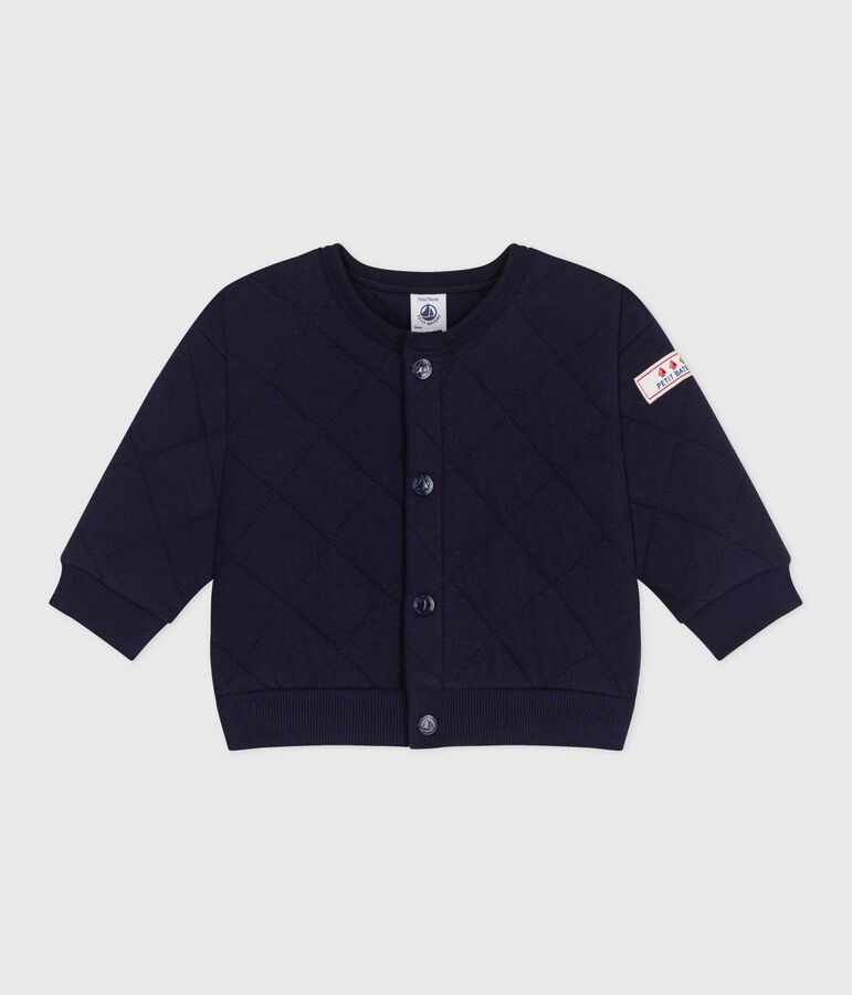 Cardigan b&eacute;b&eacute; en coton &eacute;pais uni bleu SOIR