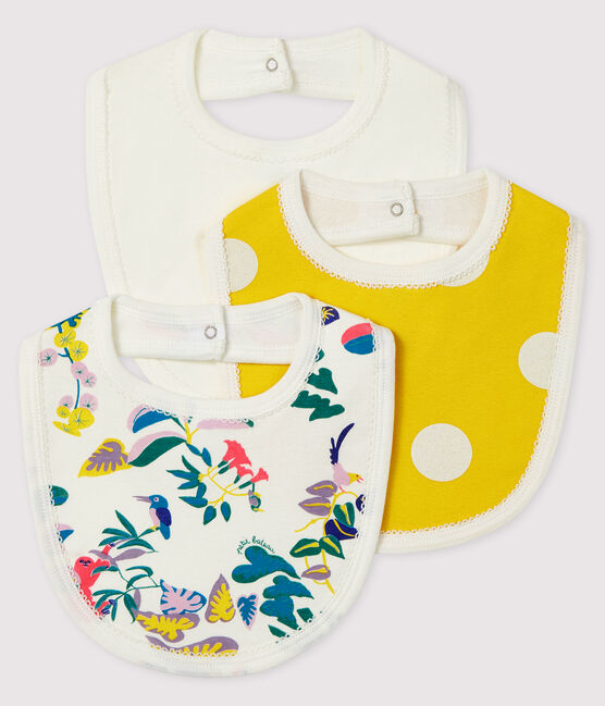 Lot de 3 bavoirs bébé fille en côte variante 1