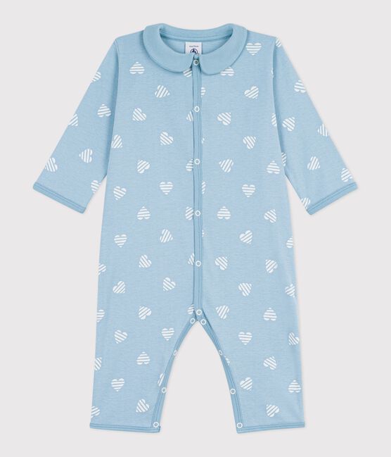 Pyjama bébé en coton sans pieds à col imprimé cœurs MIMI/ ECUME