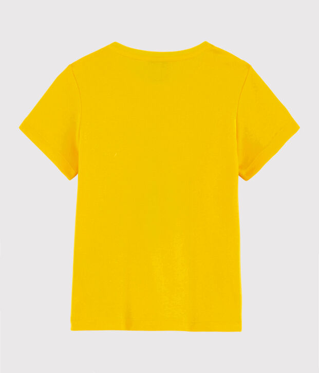 Tee-shirt manches courtes en coton enfant fille jaune