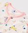 Meisjesnachthemd van ribtricot met fantasieprint roze FLEUR/wit MULTICO