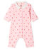 Slaappakje zonder voetjes van ribstof voor baby roze VIENNE/wit MULTICO