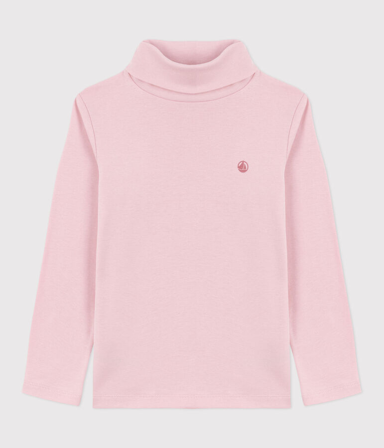 Sous-pull enfant en coton uni rose