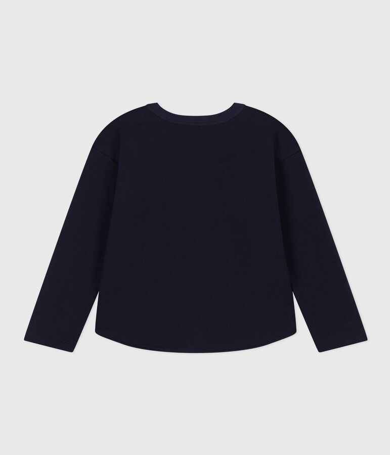 Sweater in molton voor meisjes blauw