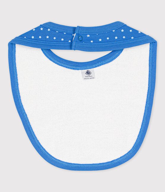 Bavoir bébé en coton biologique bleu BRASIER/gris MARSHMALLOW