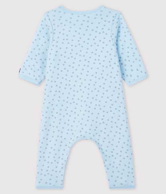 Bodyjama sans pieds étoiles bleues bébé garçon en côte bleu FRAICHEUR/gris CONCRETE