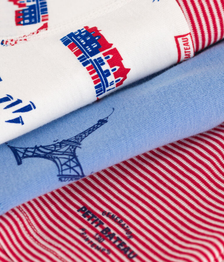 Lot de 3 boxers Paris en coton petit gar&ccedil;on multicouleur