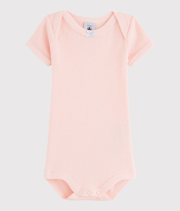 Rompertje met korte mouwen babymeisje roze