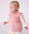 Doudoune b&eacute;b&eacute; sans manches en velours r&eacute;versible sherpa rose/&eacute;cru