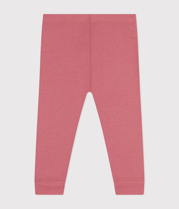 Legging b&eacute;b&eacute; en coton uni rose