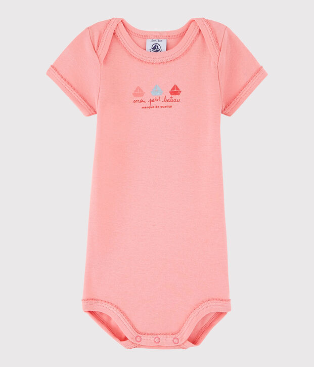 Body manches courtes b&eacute;b&eacute; fille rose