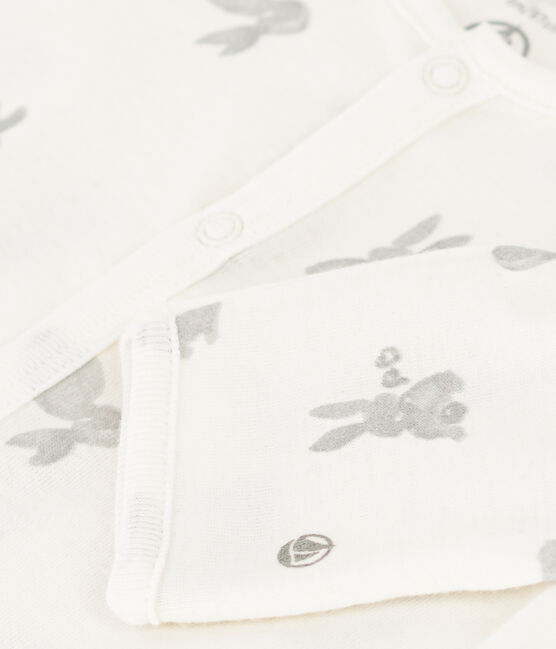 Combisac imprimé en coton blanc MARSHMALLOW/gris GRIS