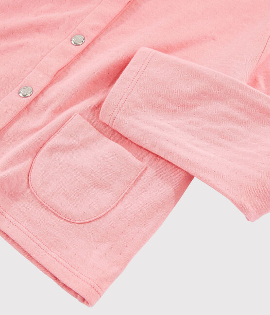 Cardigan en tubique enfant fille rose GRETEL