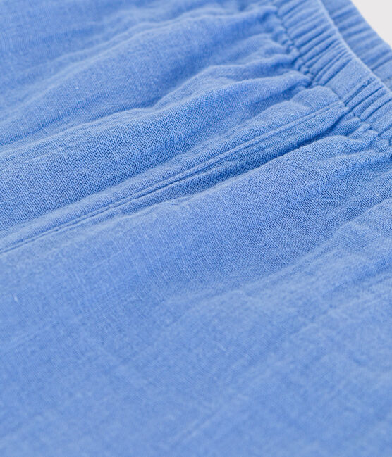 Babybroek van luchtig katoen blauw EDNA