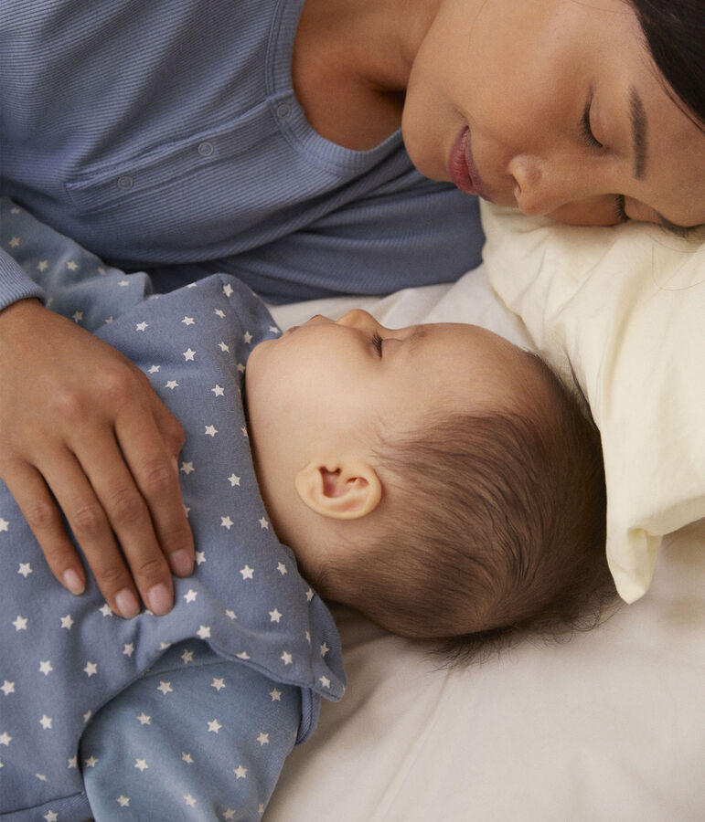 GIGOTEUSE &Eacute;TOILES B&Eacute;B&Eacute; EN COTON bleu/&eacute;cru