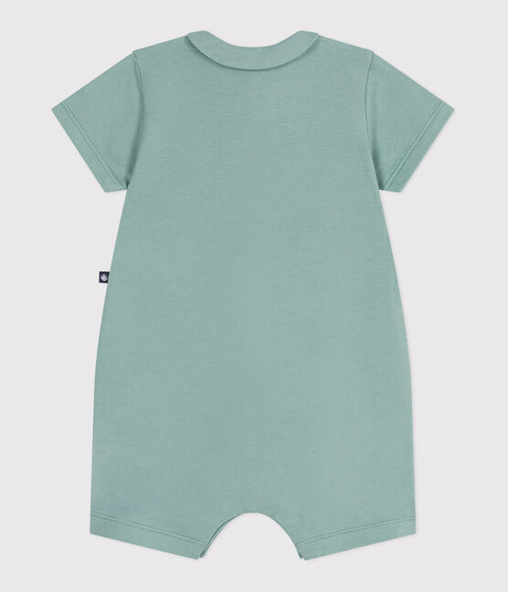 Combicourte bébé en coton et son col claudine vert PAUL