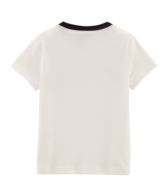 T-shirt met korte mouwen voor jongens wit MARSHMALLOW