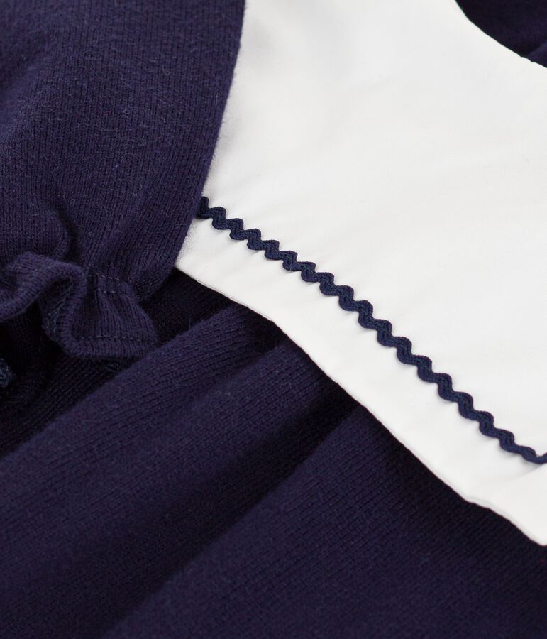 Combinaison courte b&eacute;b&eacute; en coton, &agrave; col esprit marin bleu