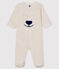Overpyjama baby berenprint van fleece wit MARSHMALLOW