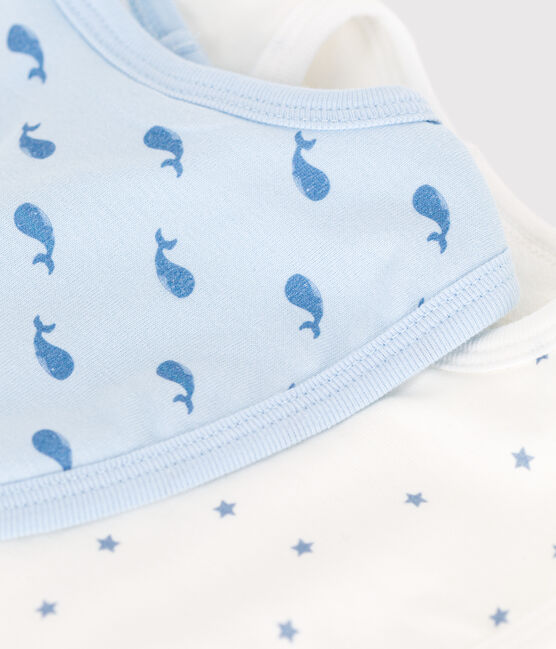 Lots de deux bavoirs bébé en coton imprimé variante 2