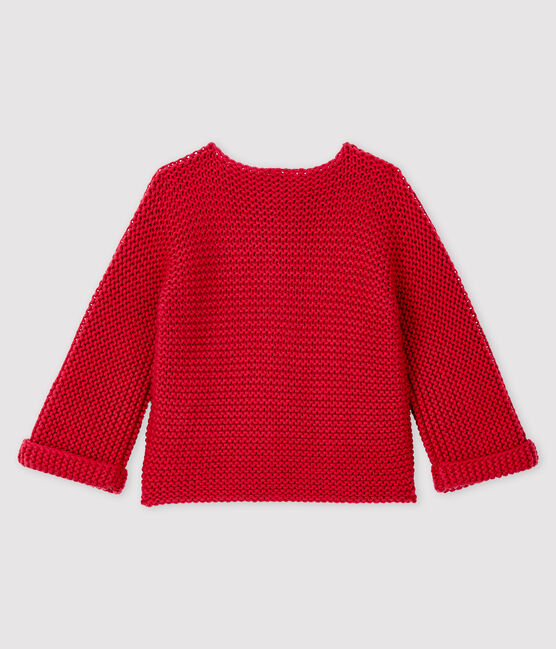 Cardigan laine et coton bébé fille rose POPPY