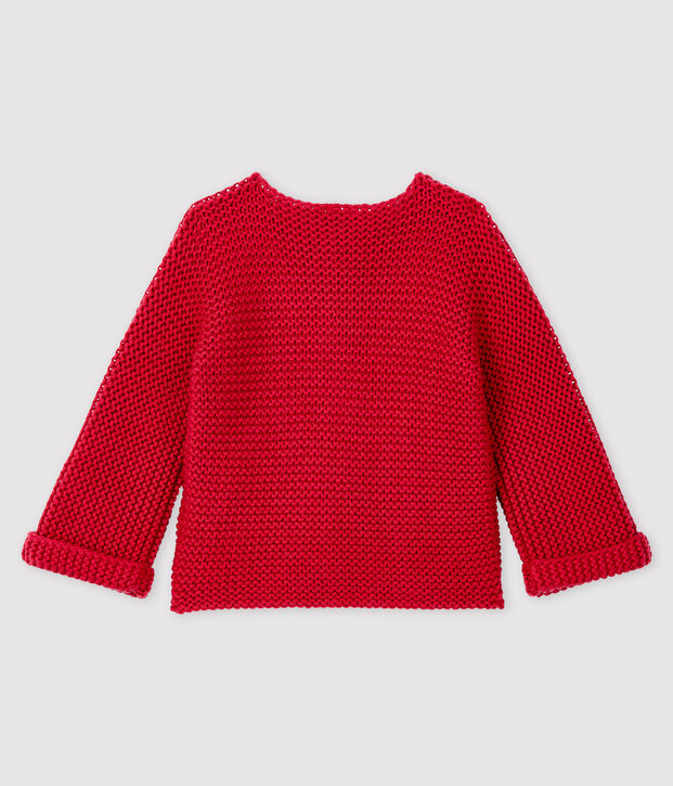 Cardigan van wol en katoen voor baby meisje roze