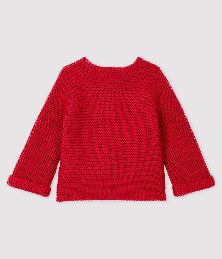 Cardigan laine et coton b&eacute;b&eacute; fille rose POPPY