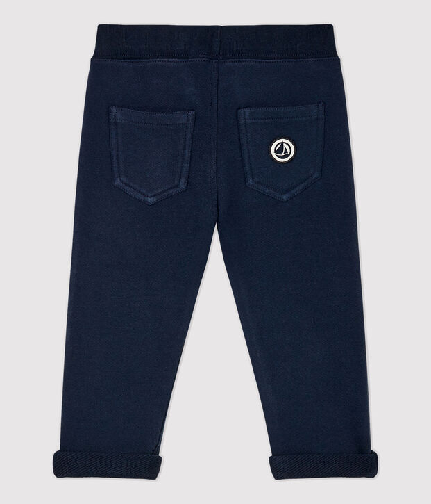 Pantalon en molleton b&eacute;b&eacute;. bleu marine
