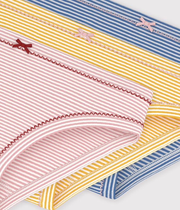 Lot de culottes enfant en coton &agrave; rayures multicouleur