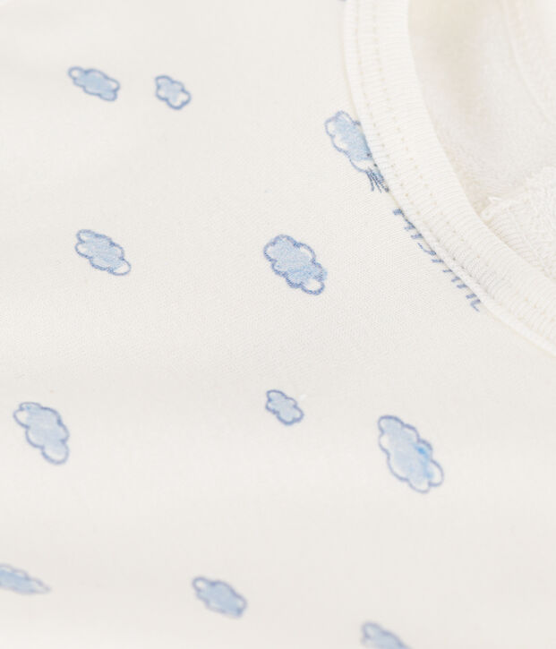 Bavoir imprim&eacute; en coton blanc/multicouleur