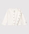 Cardigan bébé en côte 2x2 en coton biologique blanc MARSHMALLOW