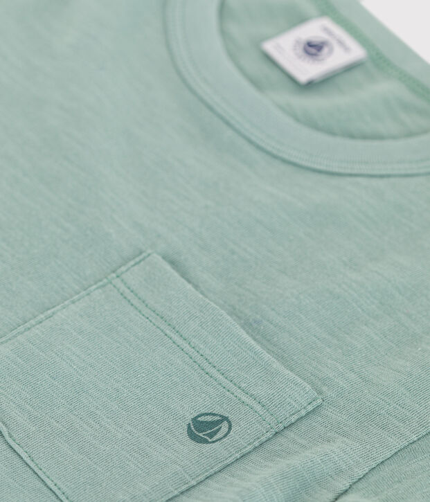 Effen katoenen T-shirt met korte mouwen voor kinderen groen