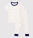 Pyjama à manches courtes imprimé lettres multicolores petit garçon en coton biologique