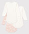 Set van 3 katoenen body's met lange mouwen en wolkenprint voor baby's variante 1
