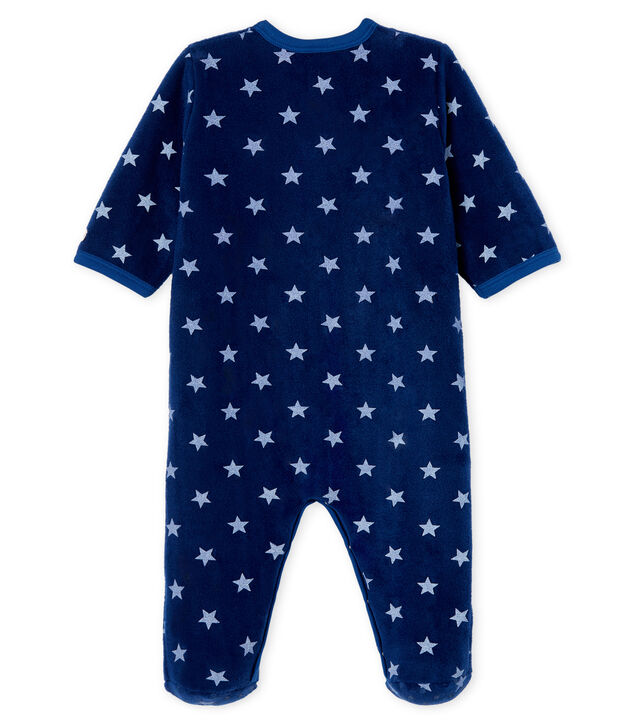 Fleece slaappakje babyjongen blauw/wit
