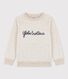 Sweater in molton met borduursel voor meisjes/jongens