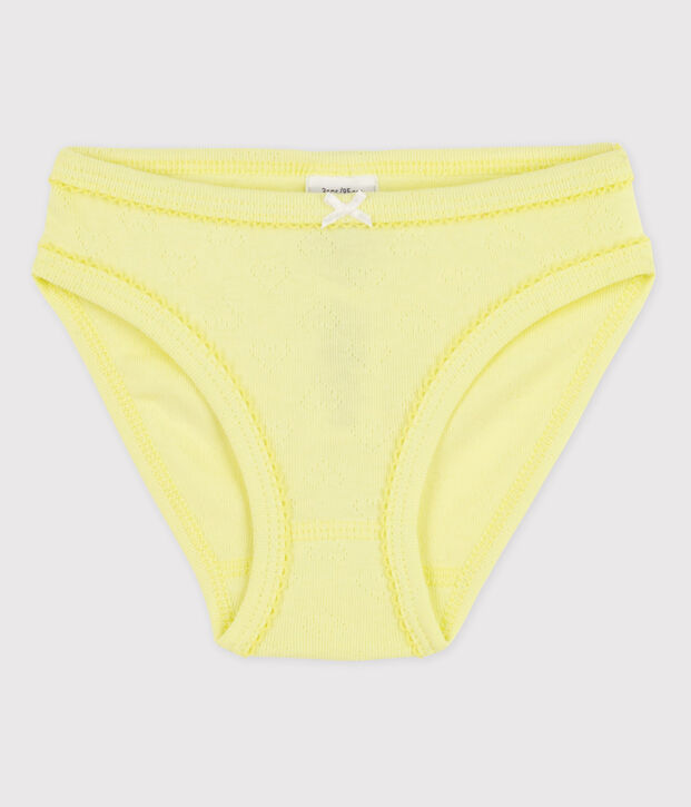 Culotte petite fille en coton jaune