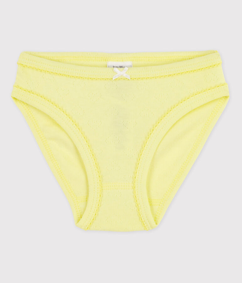 Culotte petite fille en coton jaune