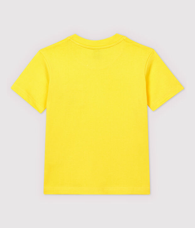 Tee-shirt manches courtes en jersey enfant gar&ccedil;on jaune