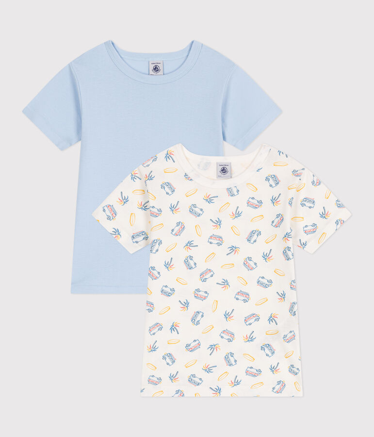 Lot de 2 tee-shirts enfant en coton manches courtes imprim&eacute; vans multicouleur