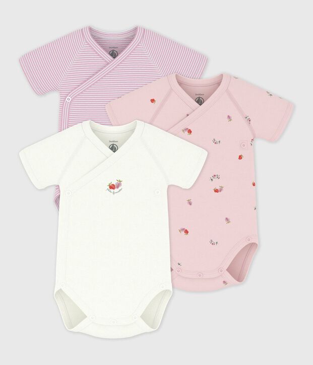 Set van katoenen babyrompertjes met print en korte mouwen multicouleur