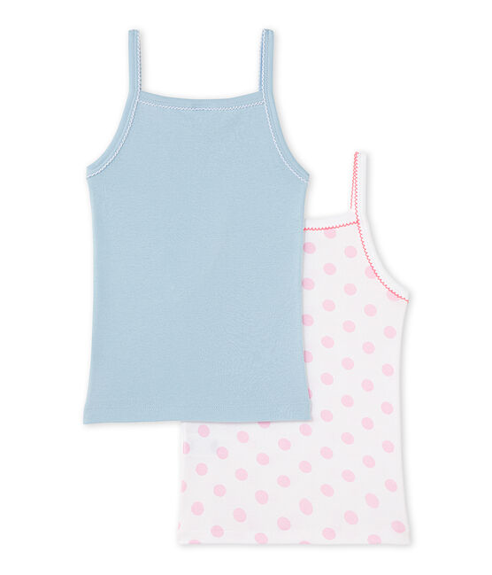 Set van twee meisjestopjes wit .