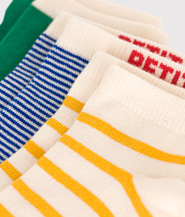 3 paires de chaussettes en coton enfant multicouleur