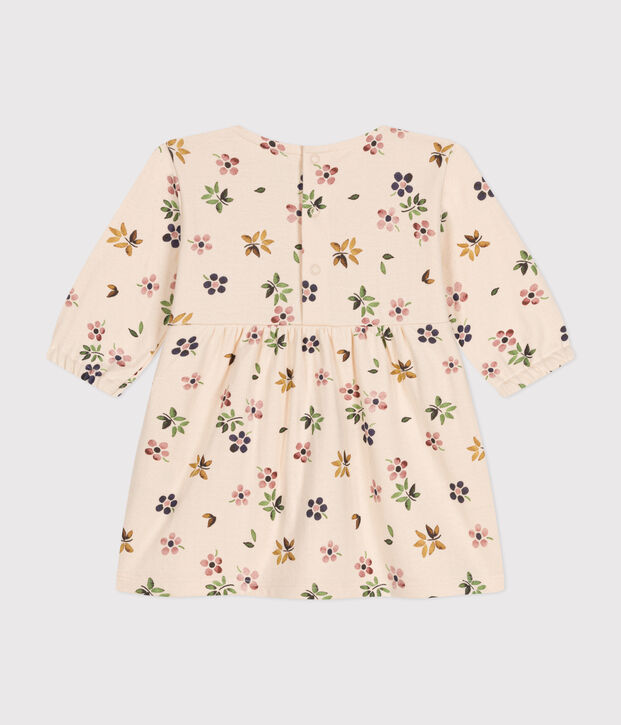 Robe manches longues en tubique b&eacute;b&eacute; &eacute;cru/multicouleur