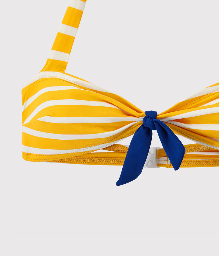 Bikini en slip met streepjes oranje FUSION/wit MARSHMALLOW