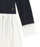 Meisjesjurk in 2 stoffen met glitters blauw SMOKING/geel DORE