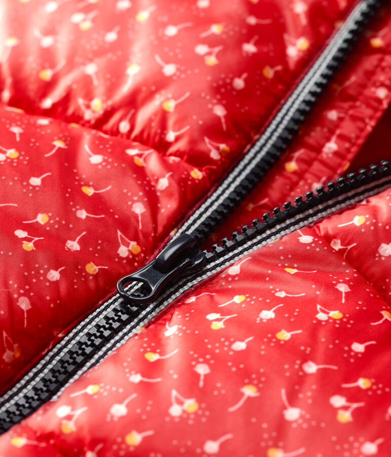 Gewatteerde babybodywarmer. rood TERKUIT/wit MULTICO