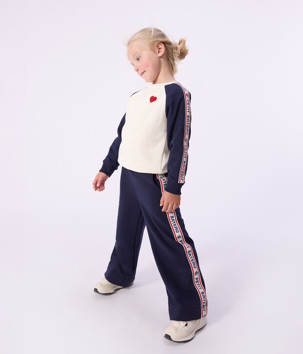 Pantalon de jogging enfant en coton bleu marine